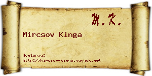 Mircsov Kinga névjegykártya