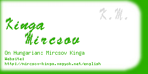 kinga mircsov business card